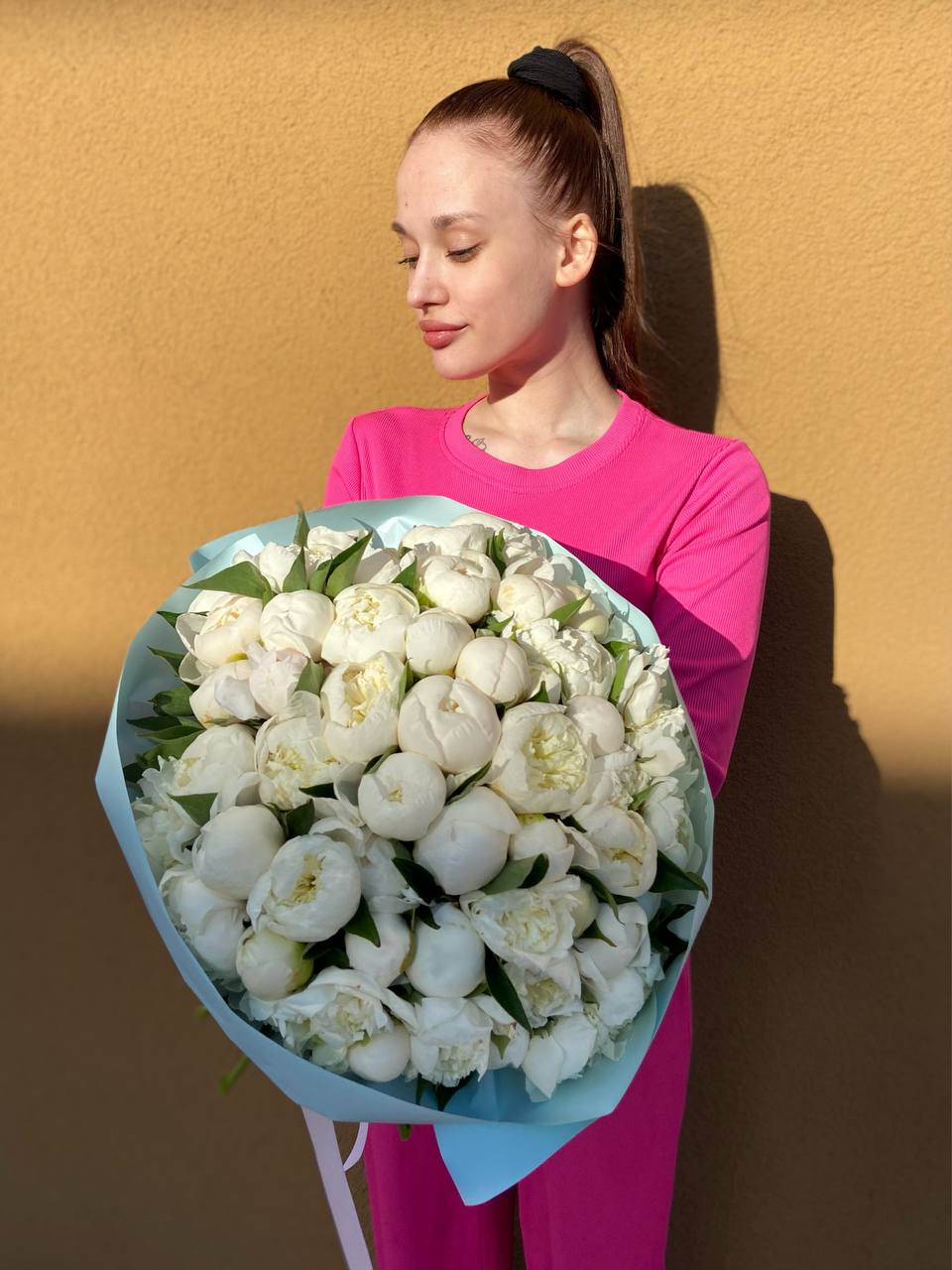 букет пионов,55шт Дюшес — фото 2