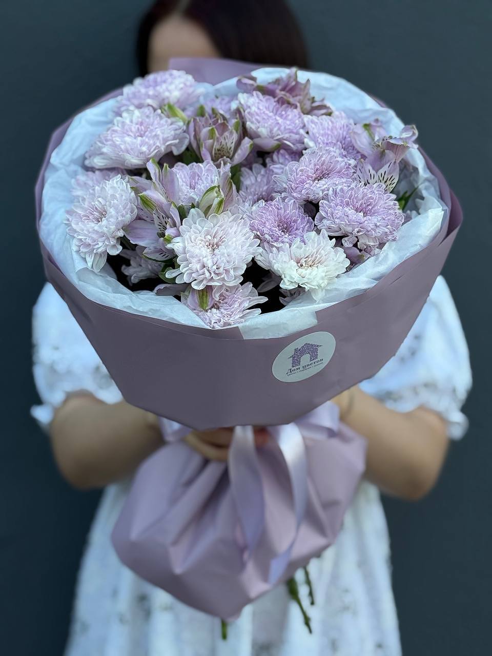 Букет из кустовой хризантемы с альстромерией №2