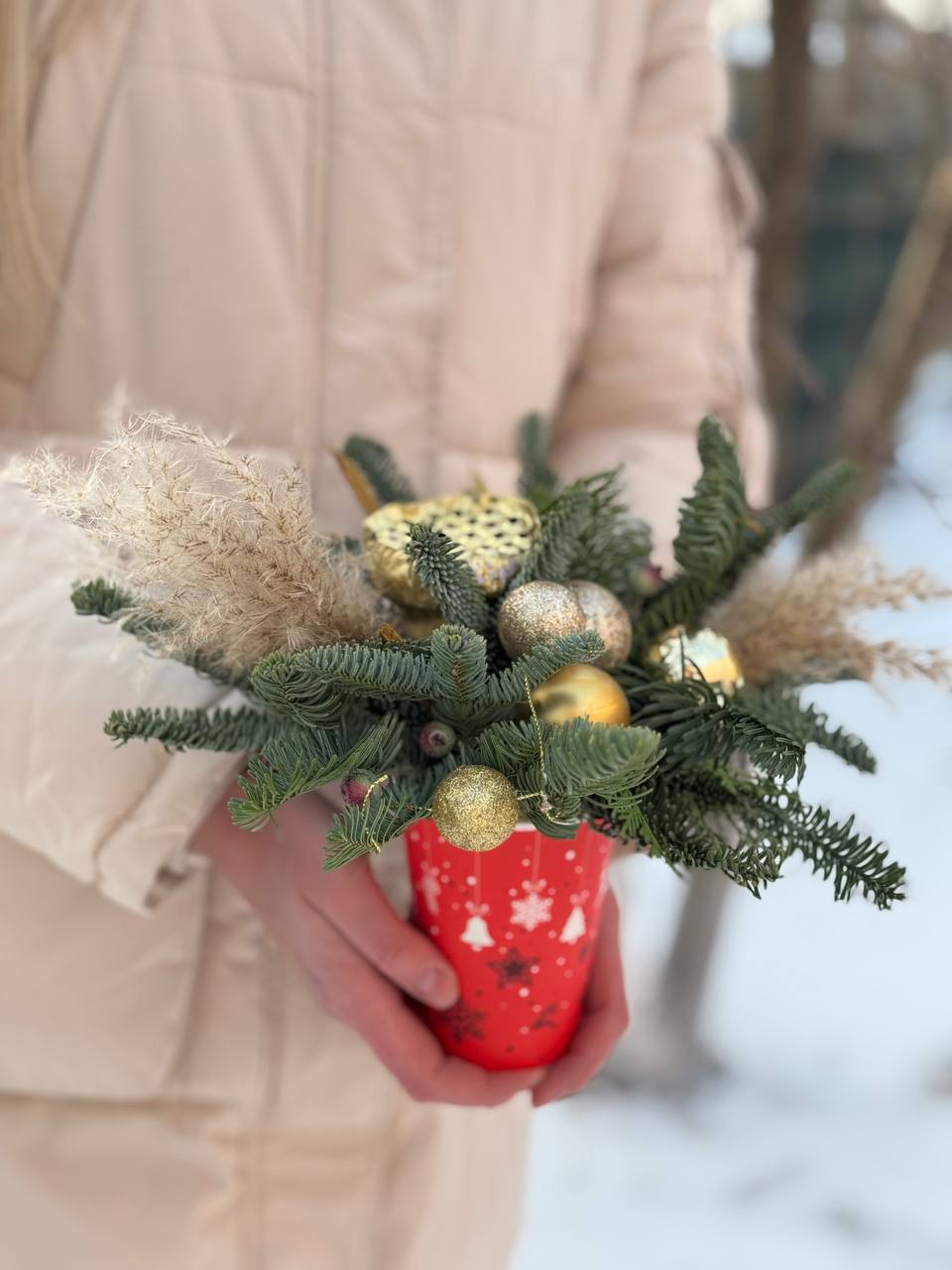 Новогодняя композиция в стаканчике