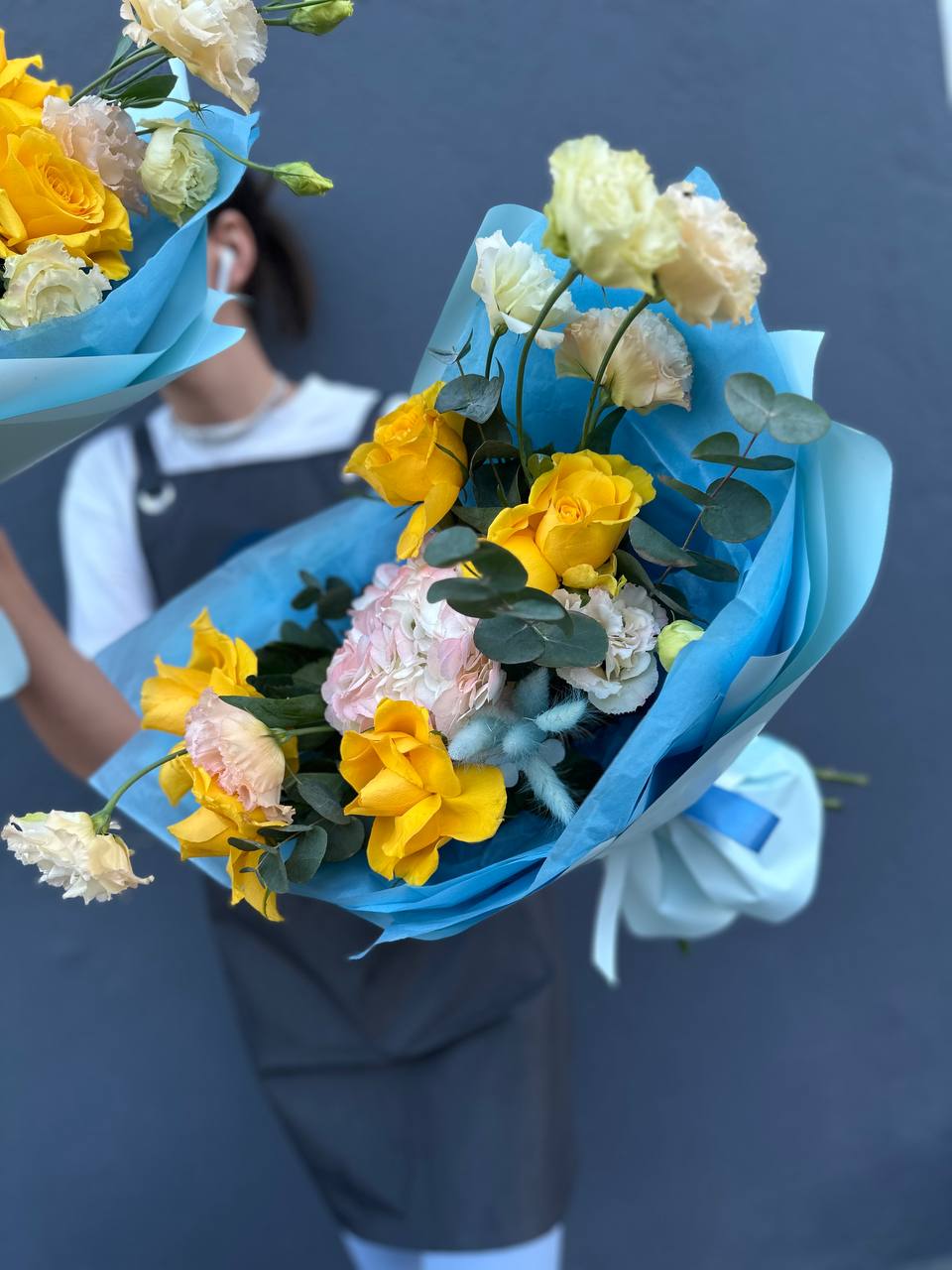 Сборный букет с желтой розой — фото 2